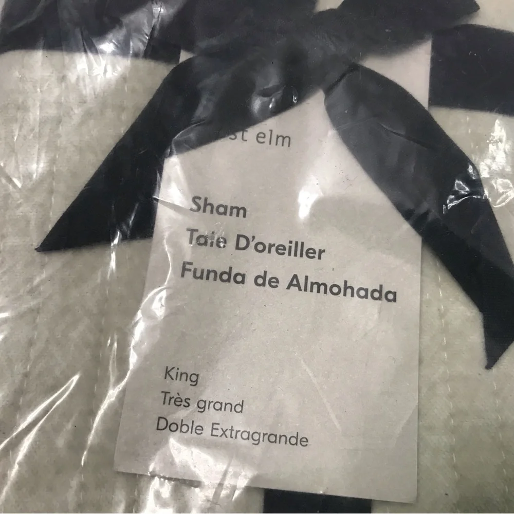 West Elm Cotton Velvet KING Size Sham Sand Solid New